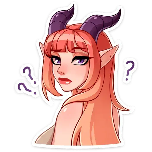 Medea thought about it. stickerset for telegram "Medea" 🤔