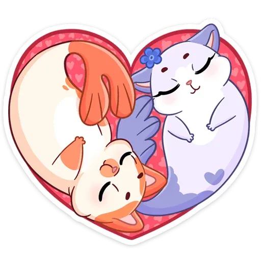 stickerset for telegram "Meow-Meow and the Little Mermaid" ❤️