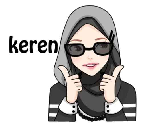 stickerset for telegram "Hijab Gaul tikelku" 👍