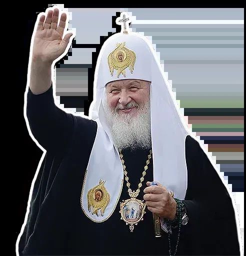 Патриарх Кирилл поднимает руку