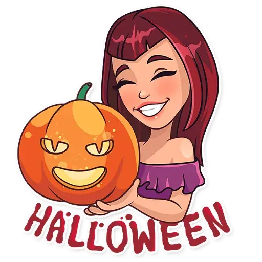 stickerset for telegram "Halloween Girl" 😁