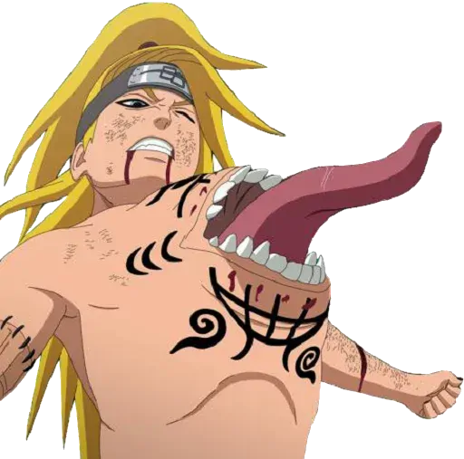 Deidara Naruto and mouth from the chest
