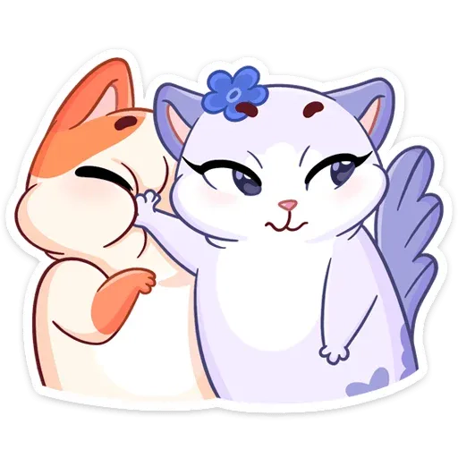 stickerset for telegram "Meow-Meow and the Little Mermaid" 🥰