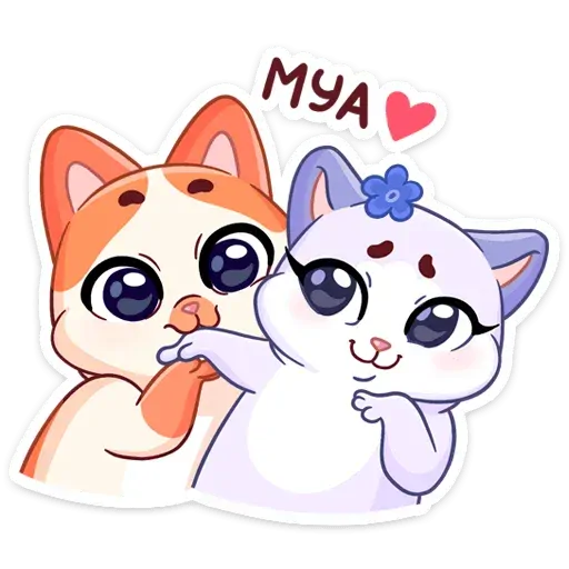 stickerset for telegram "Meow-Meow and the Little Mermaid" 💋
