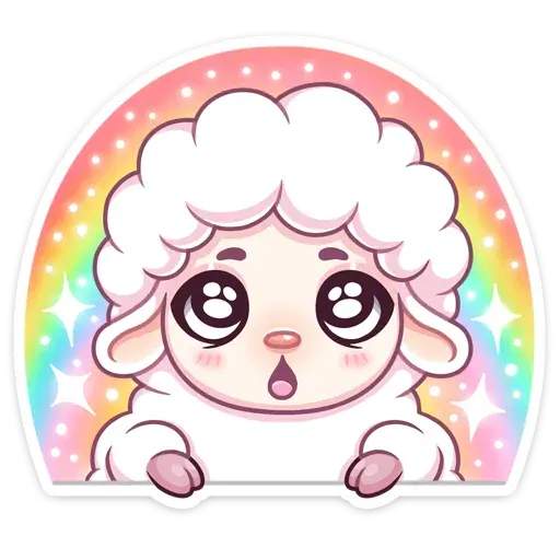 Martha-A lamb with a rainbow