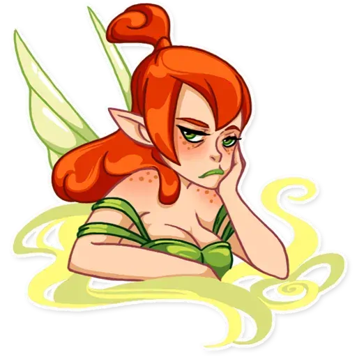 stickerset for telegram "Green Fairy" 😑