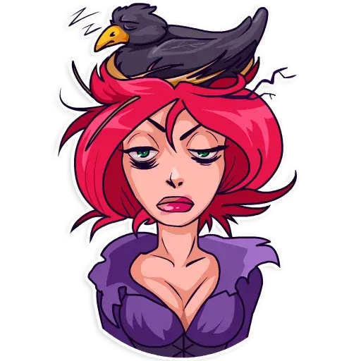 stickerset for telegram "Morgana the Witch" 😴