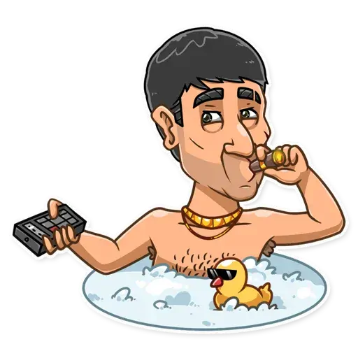 In the bath with a duck - Tony Montana